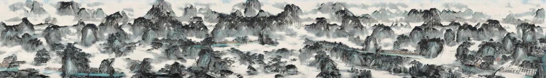《运河·生长·万象》的水墨长卷，山水空间中交织运河沿线景观
